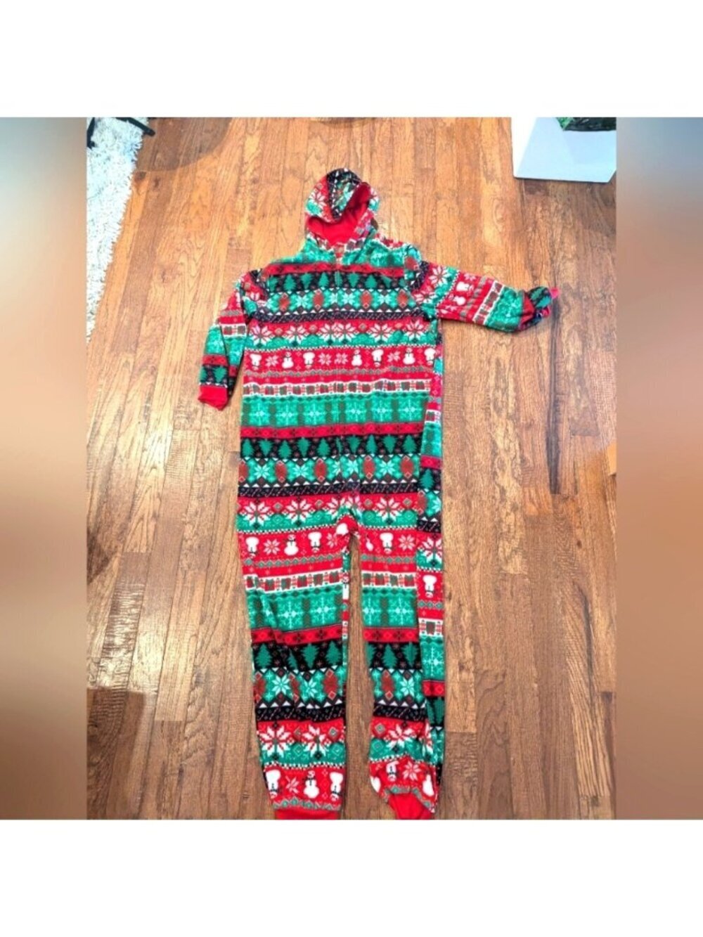 Adult Holiday Print Snowman Fleece One Piece Pajamas - By Children's Place XXL